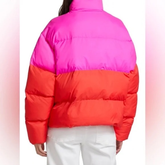 MOTHER Pink and Red Puffer Jacket - Picture 3 of 10